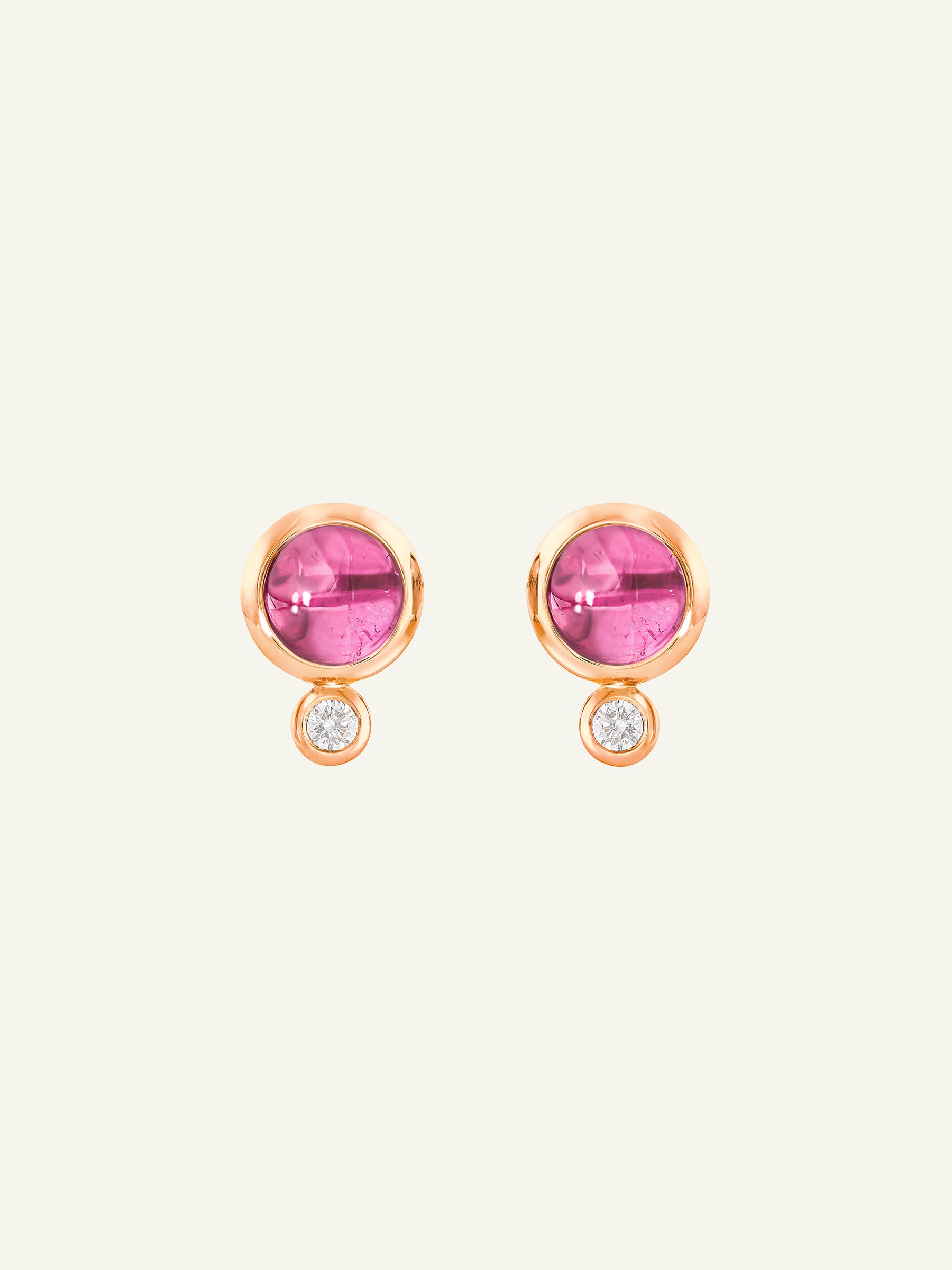 Earrings BOUTON Tourmaline rose/pink / Classic rosa Turmalin