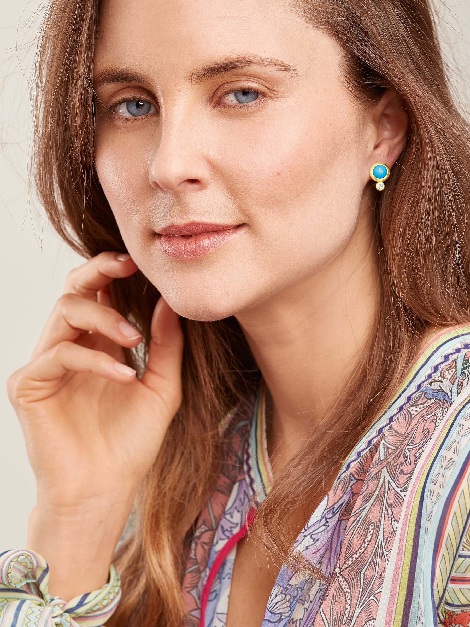 Earrings BOUTON Turquoise / Classic Türkis