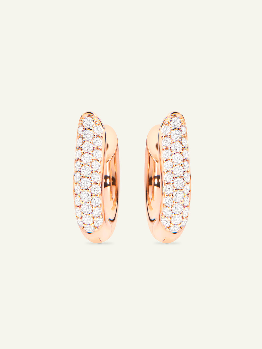 SIGNATURE Earrings Hoop medium Diamond Pavé 18K rose gold