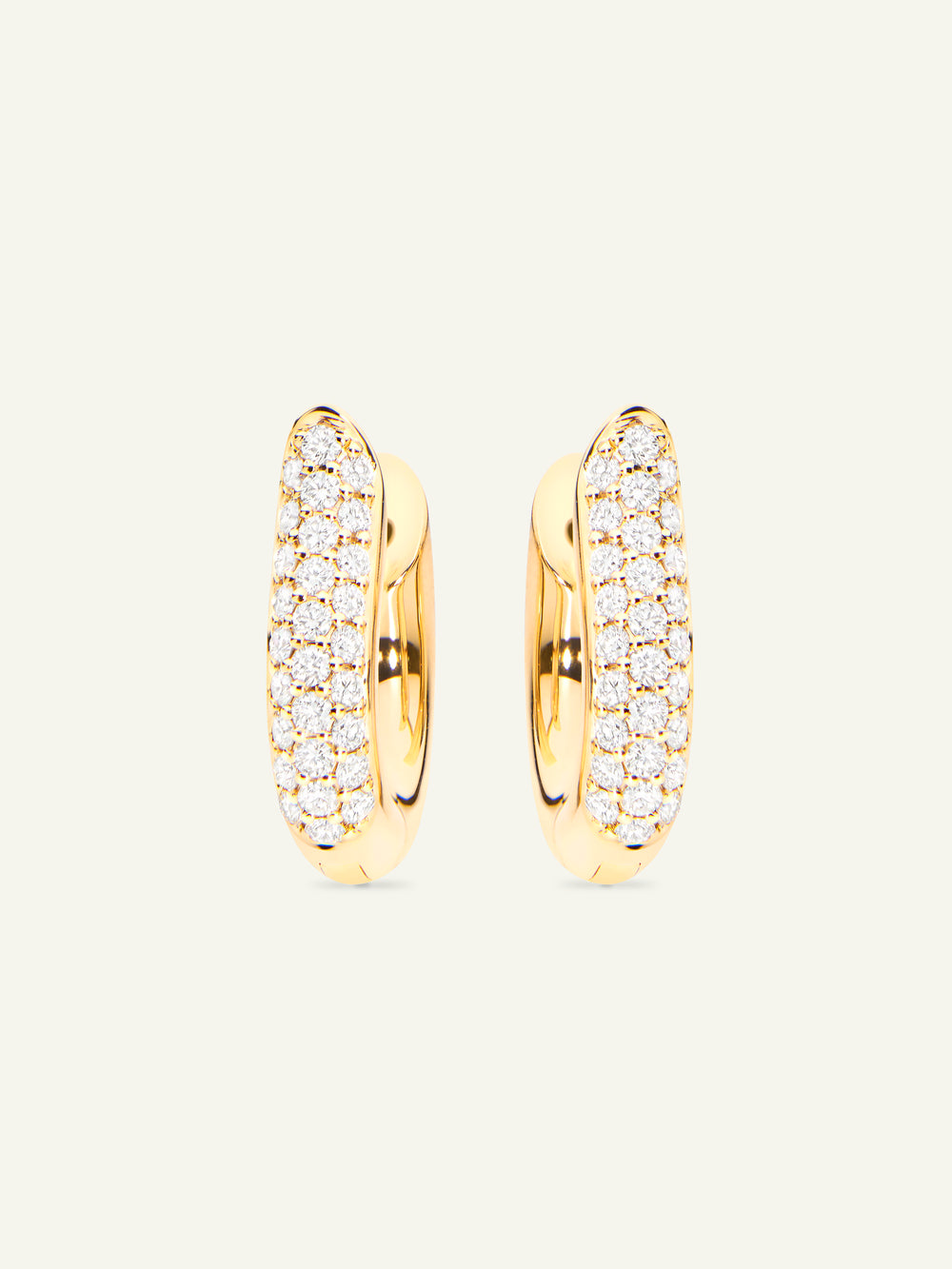 SIGNATURE Earrings Hoop medium Diamond Pavé 18K Gelbgold