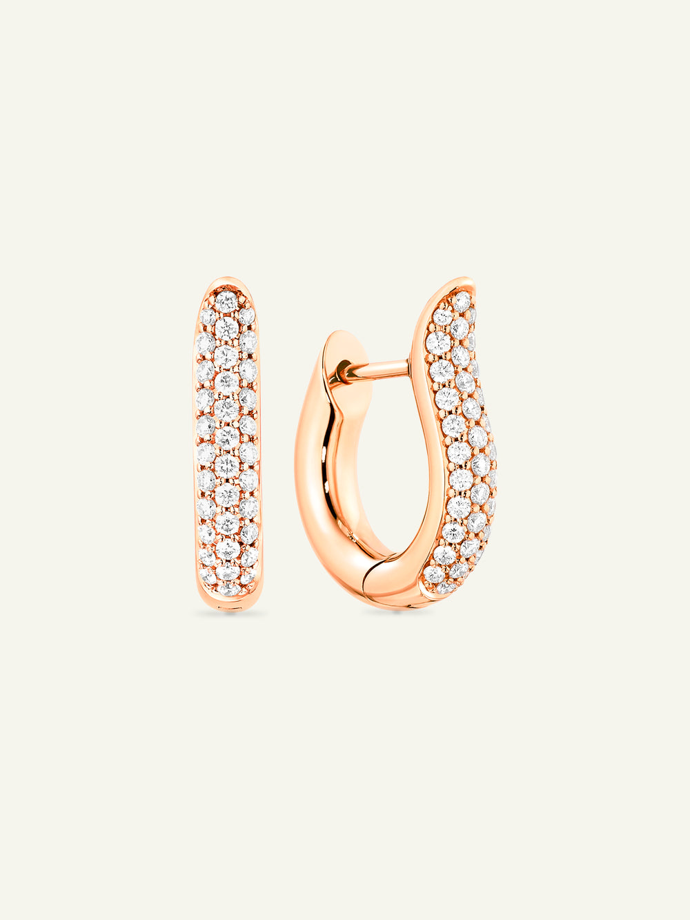 SIGNATURE Earrings Hoop small Diamond Pavé 18K Roségold