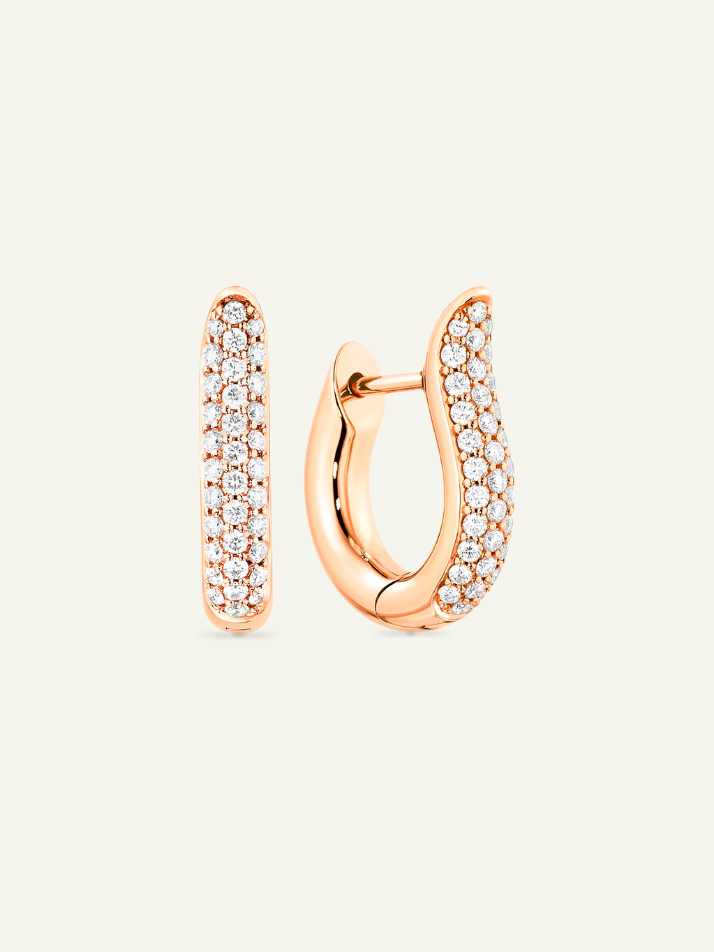 SIGNATURE Earrings Hoop small Diamond Pavé 18K Roségold