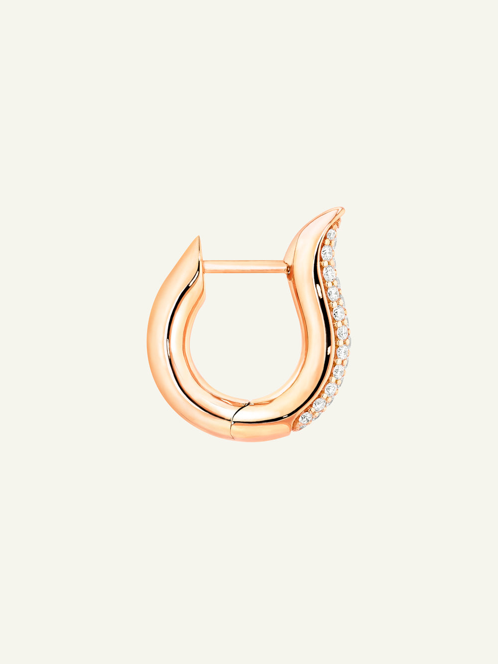 SIGNATURE Earrings Hoop small Diamond Pavé 18K Roségold
