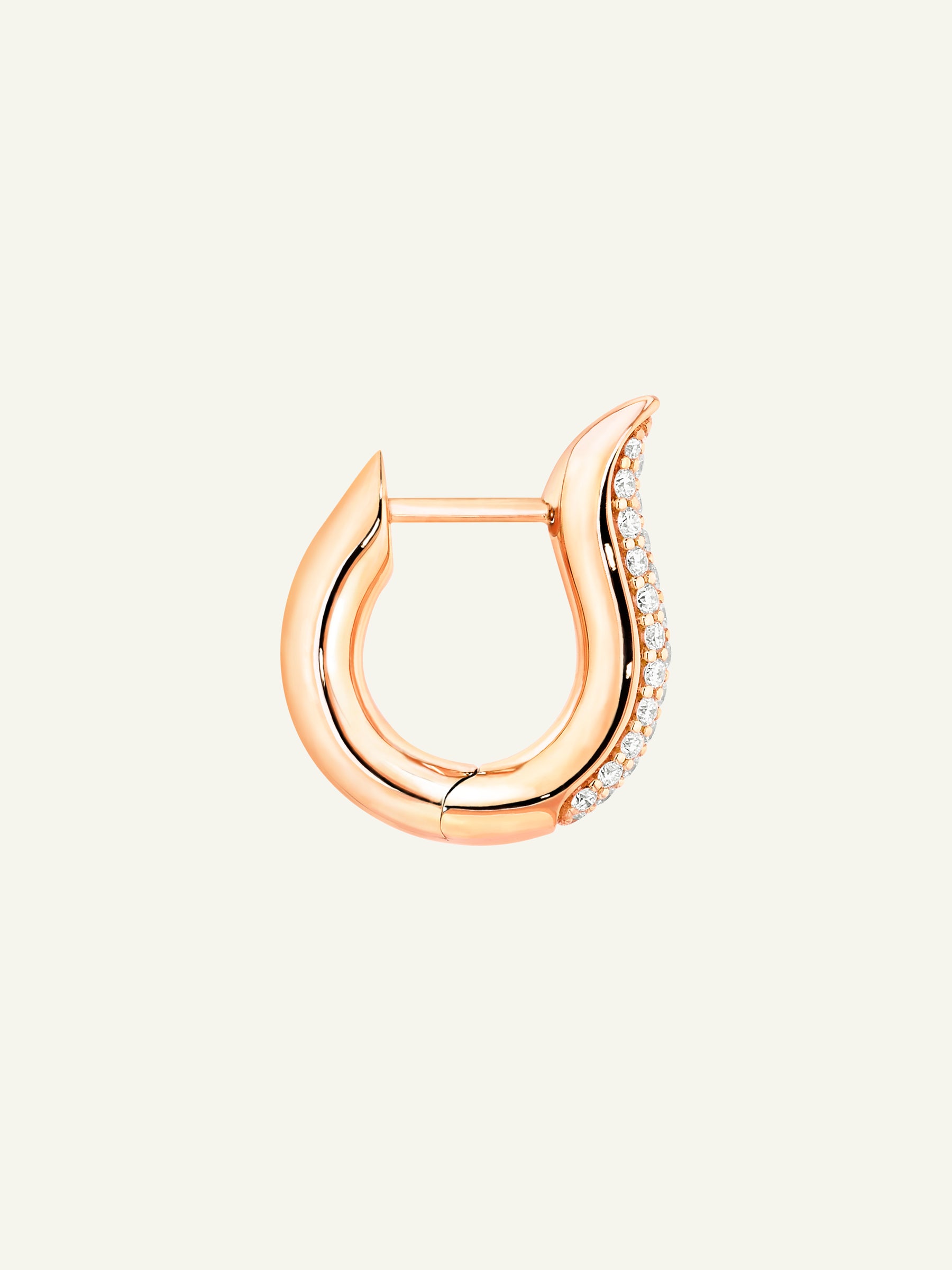 SIGNATURE Earrings Hoop small Diamond Pavé 18K Roségold