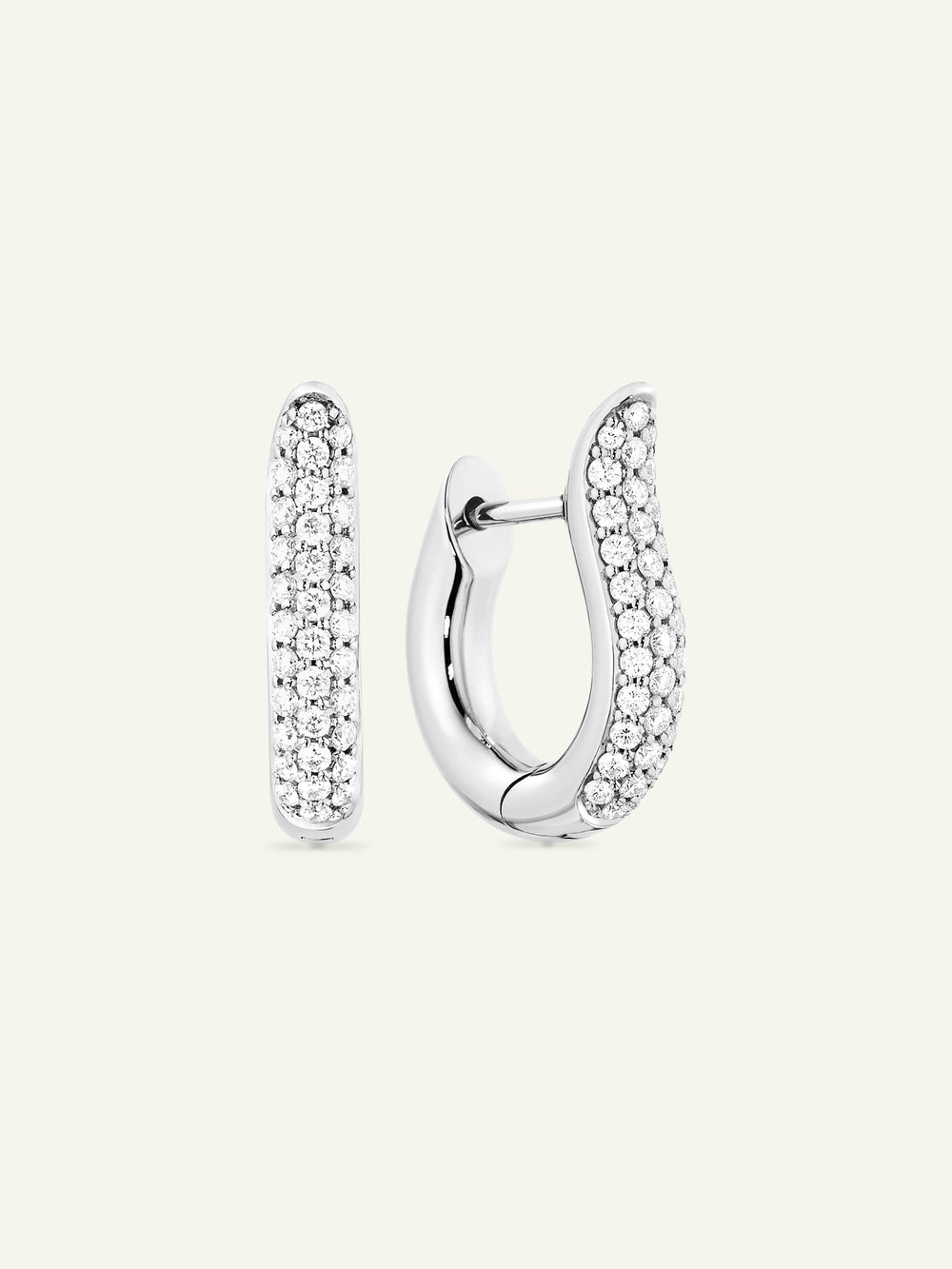 SIGNATURE Earrings Hoop small Diamond Pavé 18K Weißgold
