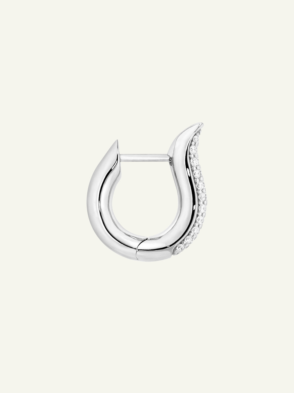 SIGNATURE Earrings Hoop small Diamond Pavé 18K Weißgold