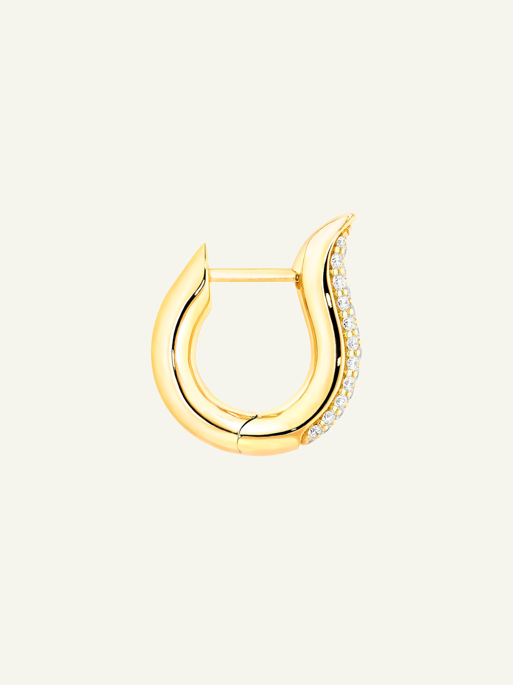 SIGNATURE Earrings Hoop small Diamond Pavé 18K yellow gold