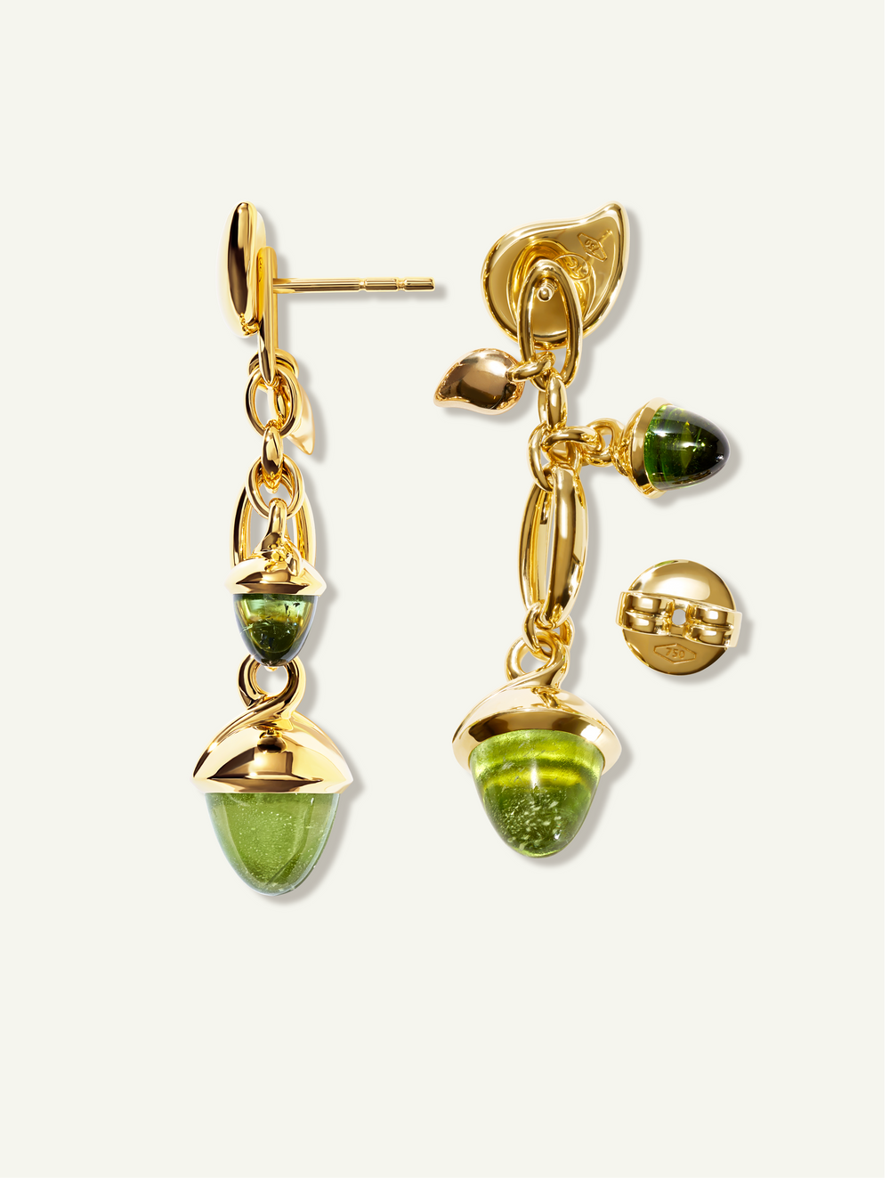 MIKADO Dangling 2 Acorn Ohrringe in 'Rainforest'