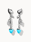 MIKADO Dangling 2 Acorn Earrings in 'Turquoise' with Diamond Pavé