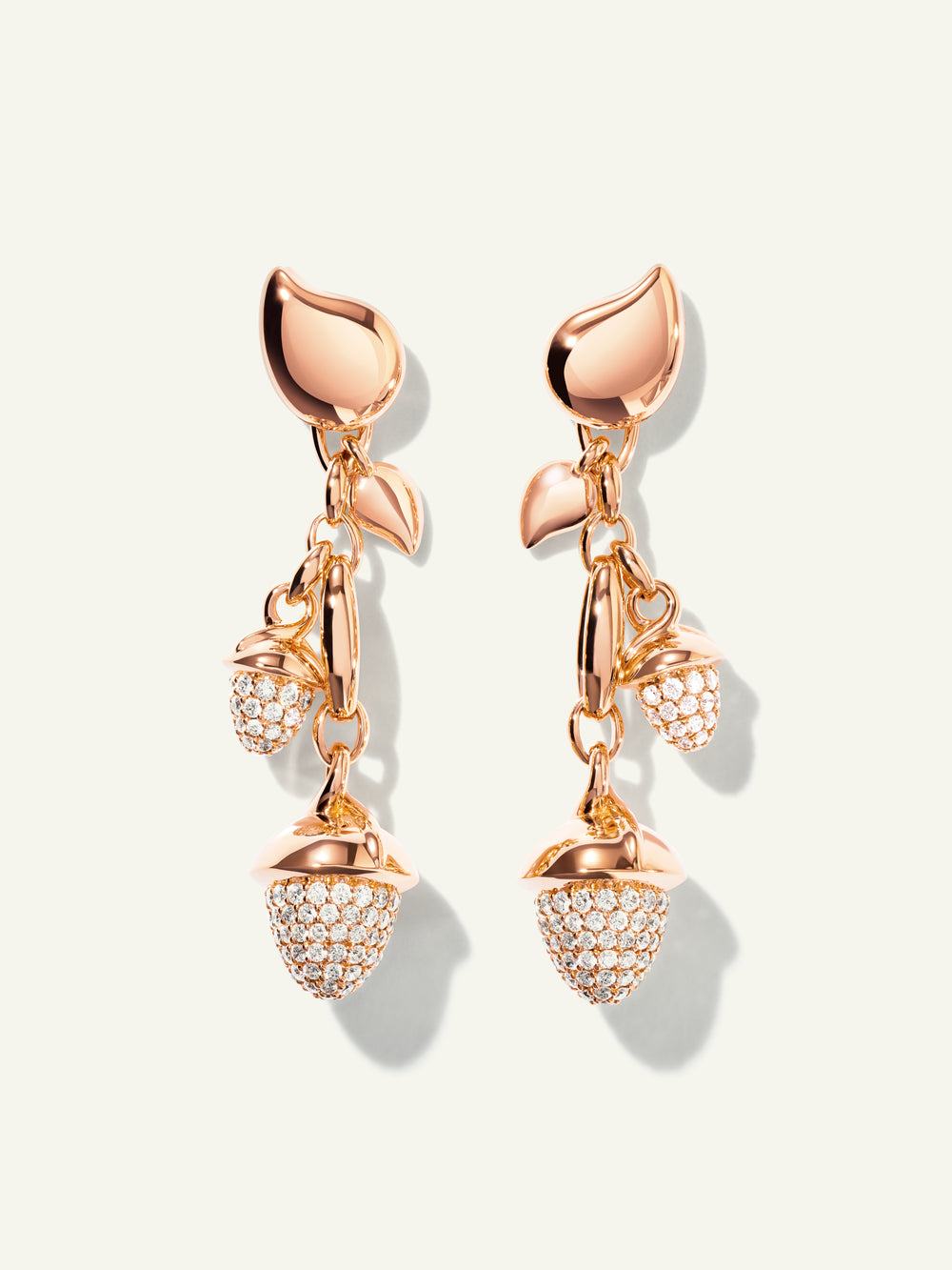 MIKADO Dangling 2 Acorn Earrings with Diamond PavŽ