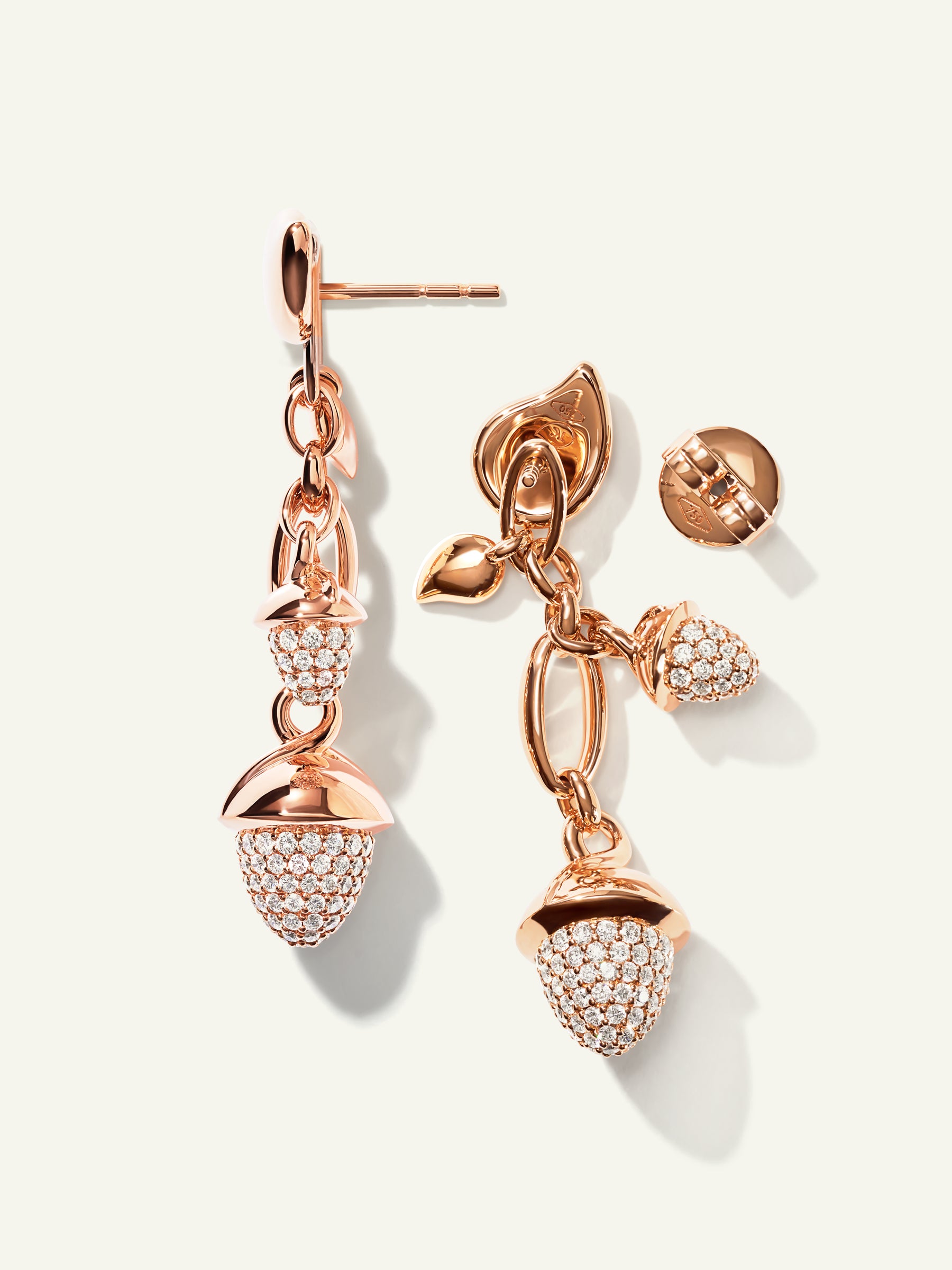 MIKADO Dangling 2 Acorn Earrings with Diamond PavŽ