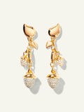 MIKADO Dangling 2 Acorn Ohrringe mit Diamant Pavé