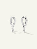 SIGNATURE Twisted Drop Hoop Earrings with Diamond Pavé
