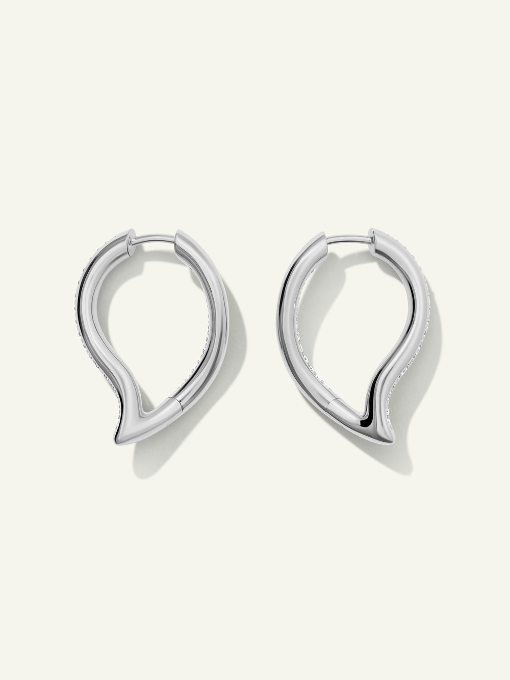 Earrings SIGNATURE Hoop Twisted Drop with Diamond Pavé
