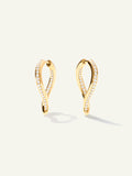 SIGNATURE Twisted Drop Hoop Earrings with Diamond Pavé