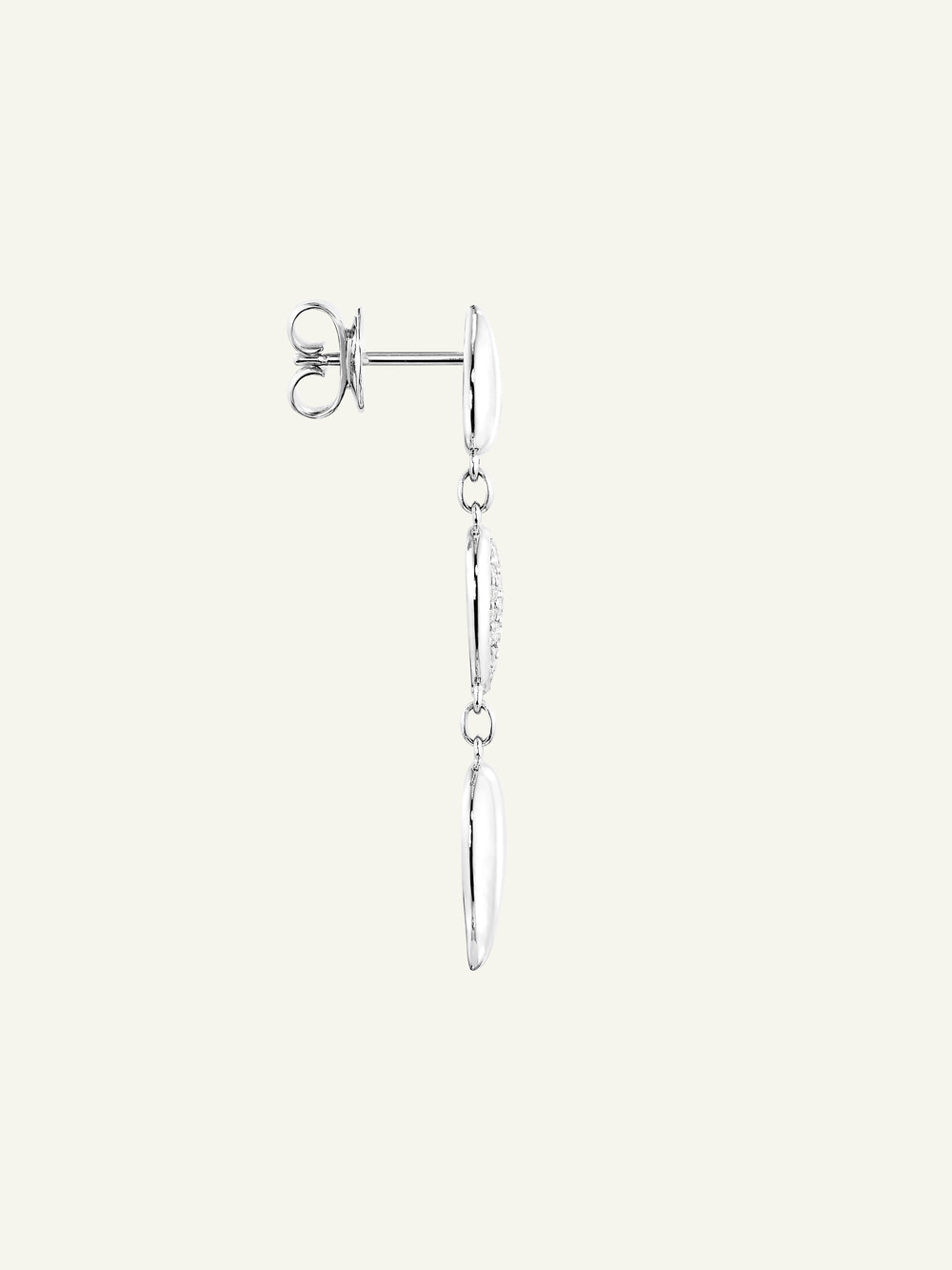 Earrings SIGNATURE Wave - 3 drop elements - Diamond Pavé with Diamond Pavé