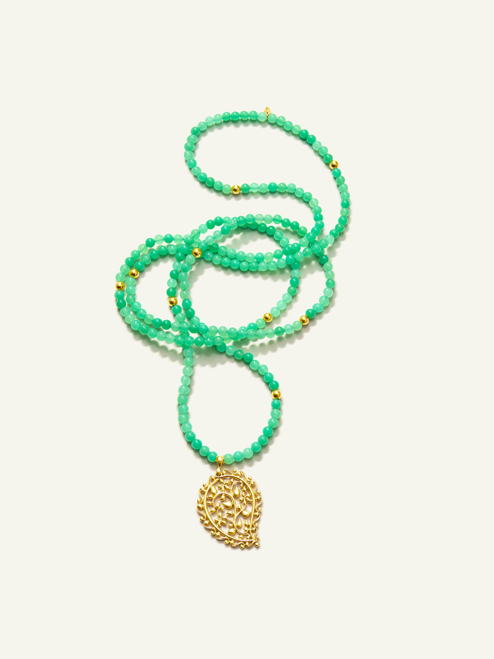 N-IND-Chry-Dre-yg | INDIA Dream Pendant Necklace with Chrysoprase