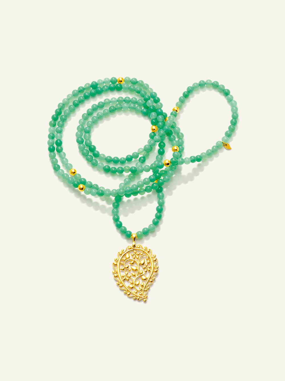 N-IND-Chry-Dre-yg | INDIA Dream Pendant Necklace with Chrysoprase