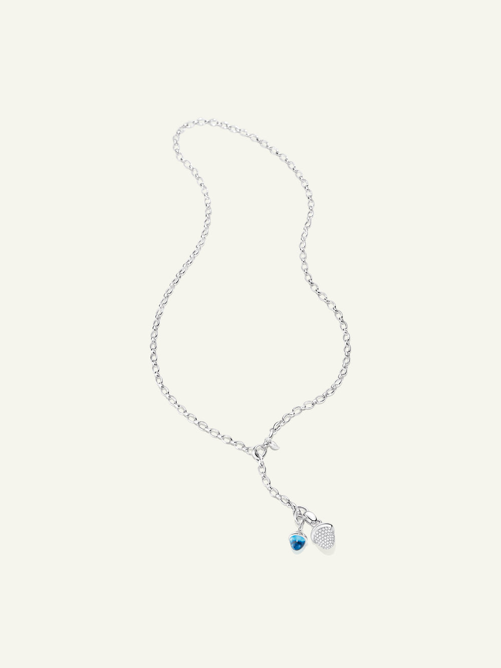 Necklace Lariat 60 cm 18K Weißgold