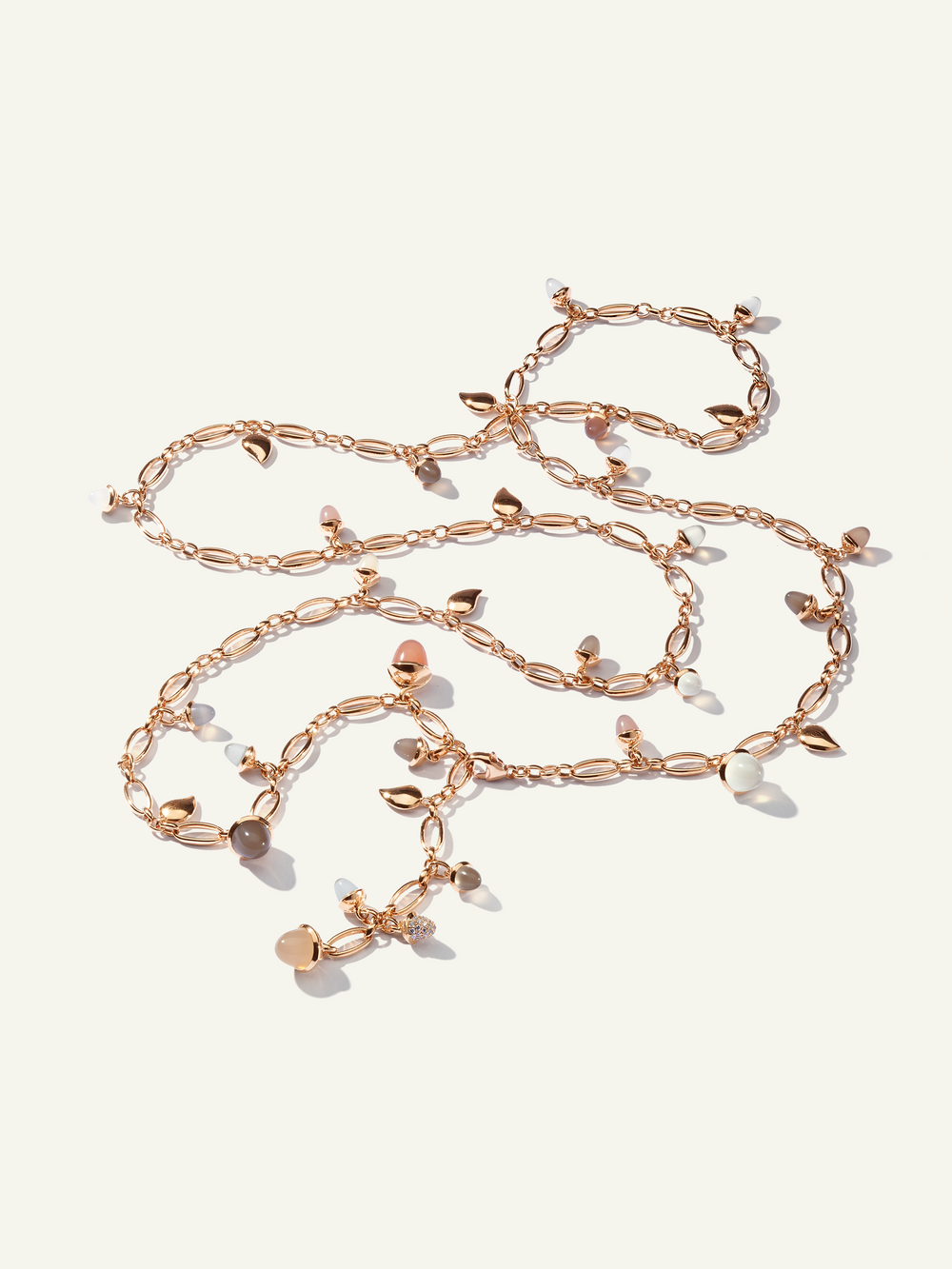 Necklace MIKADO 'Camel' with Diamond Pavé - 100 cm