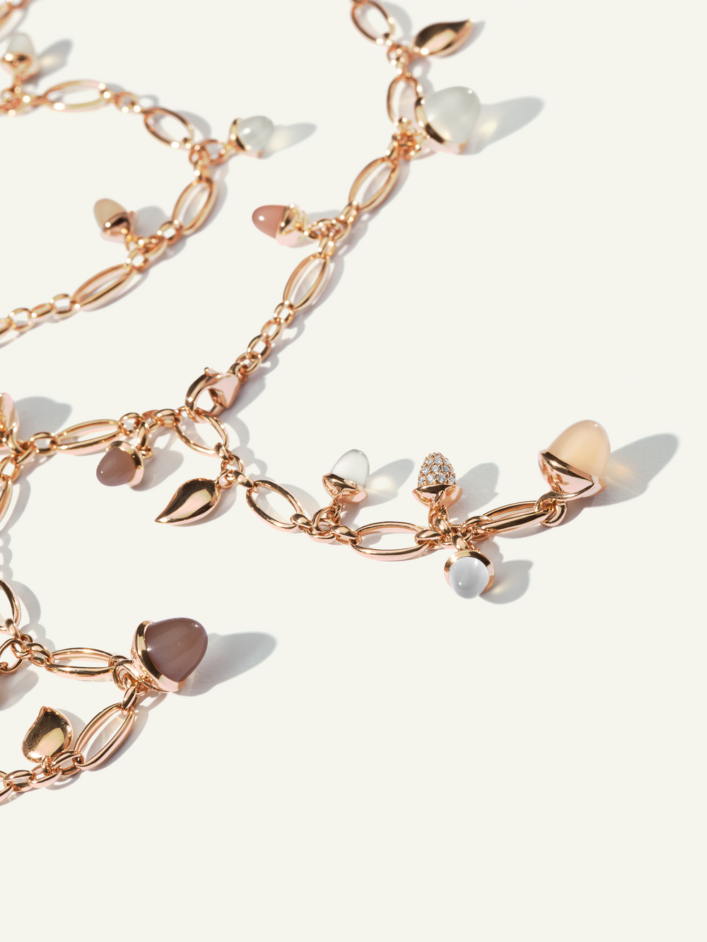 Necklace MIKADO 'Camel' with Diamond Pavé - 100 cm
