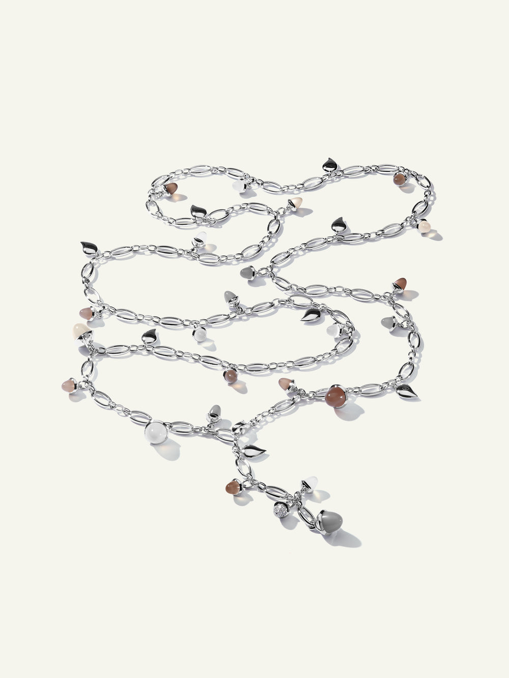 Necklace MIKADO 'Cashmere' with Diamond Pavé - 100 cm Cashmere