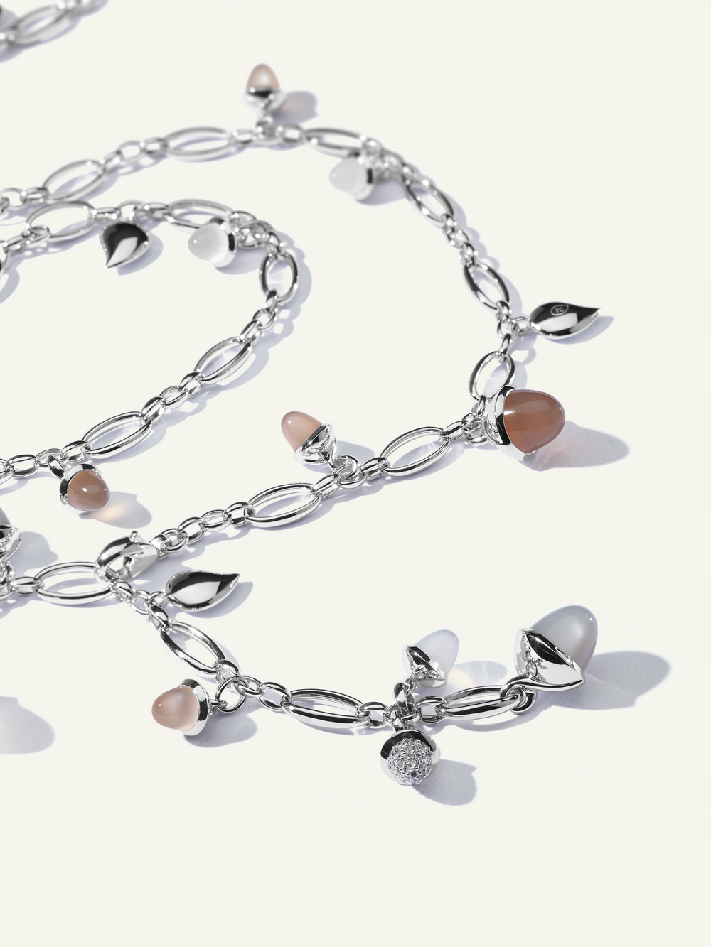 Necklace MIKADO 'Cashmere' with Diamond Pavé - 100 cm Cashmere