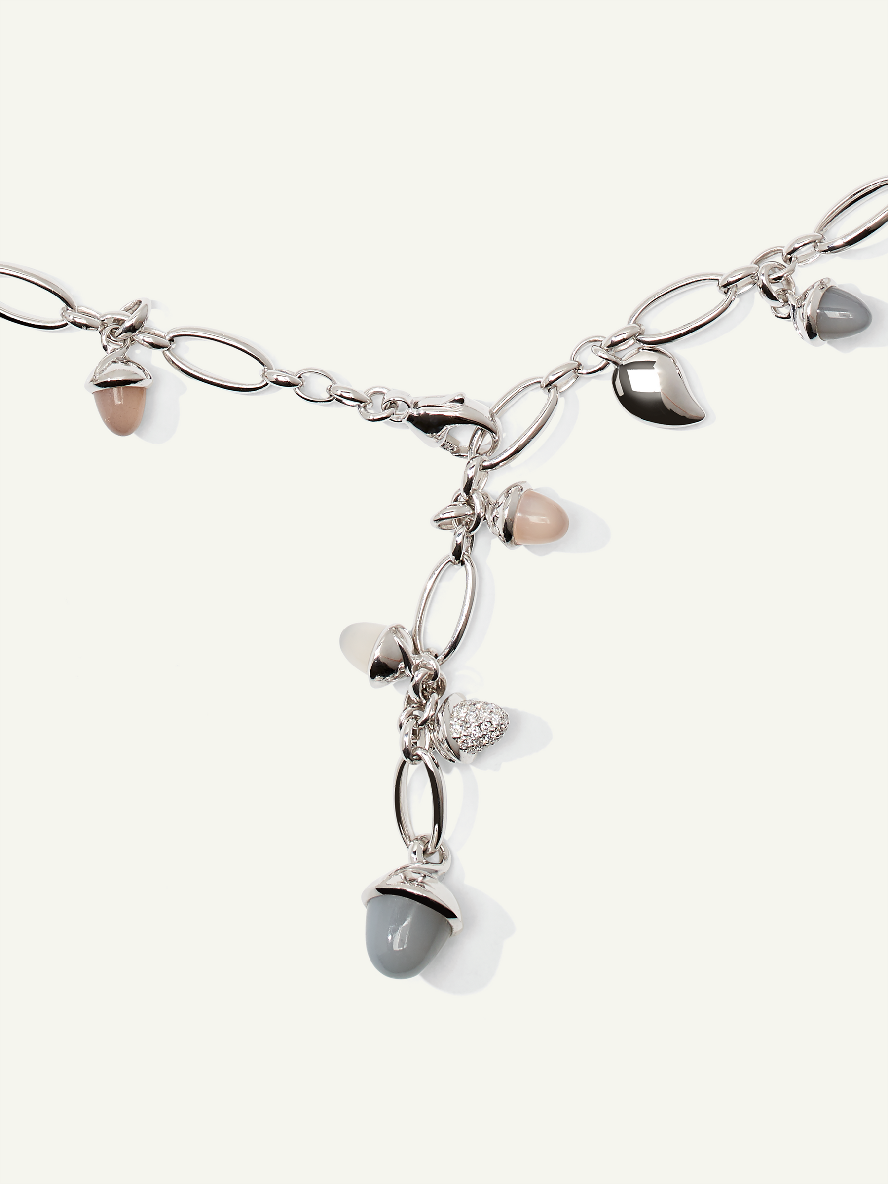 MIKADO Necklace, 100 cm in 'Cashmere' with Diamond Pavé
