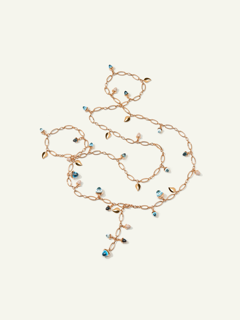Necklace MIKADO 'Sky' with Diamond Pavé - 100 cm mit Diamant Pavé