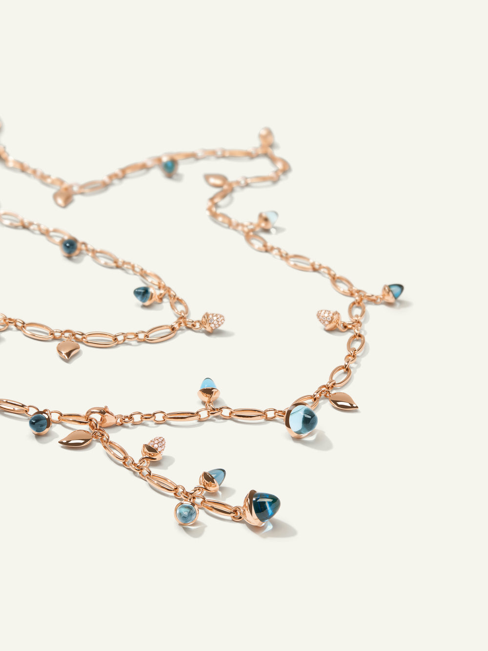 Necklace MIKADO 'Sky' with Diamond Pavé - 100 cm mit Diamant Pavé