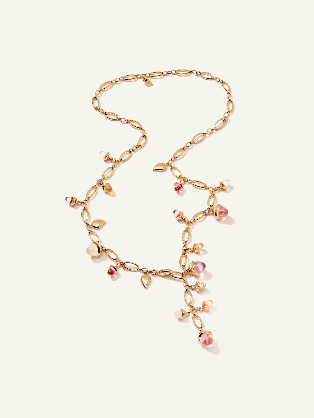 MIKADO Necklace, 56 cm in 'Blush' with Diamond Pavé