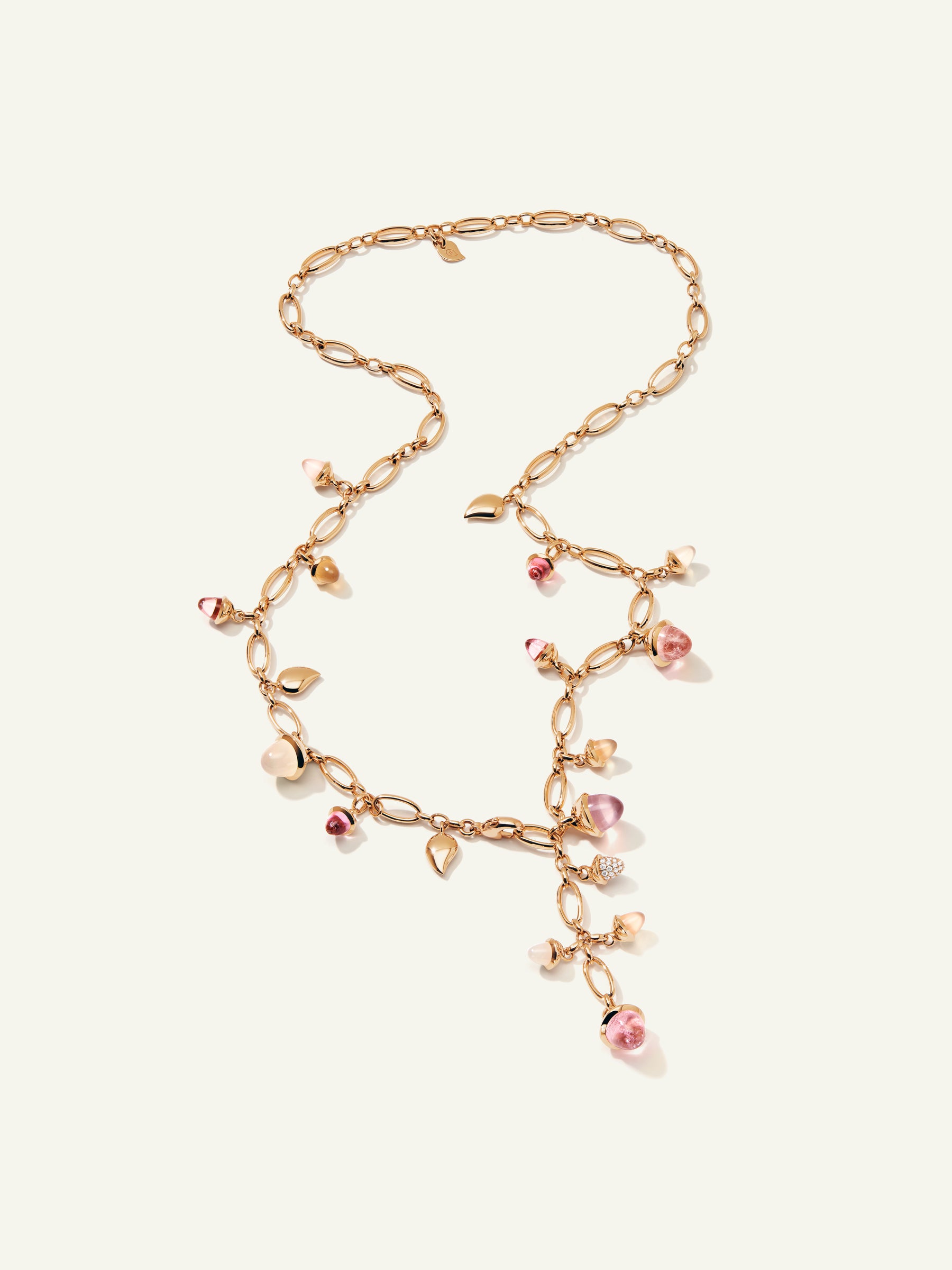 MIKADO Necklace, 56 cm in 'Blush' with Diamond Pavé