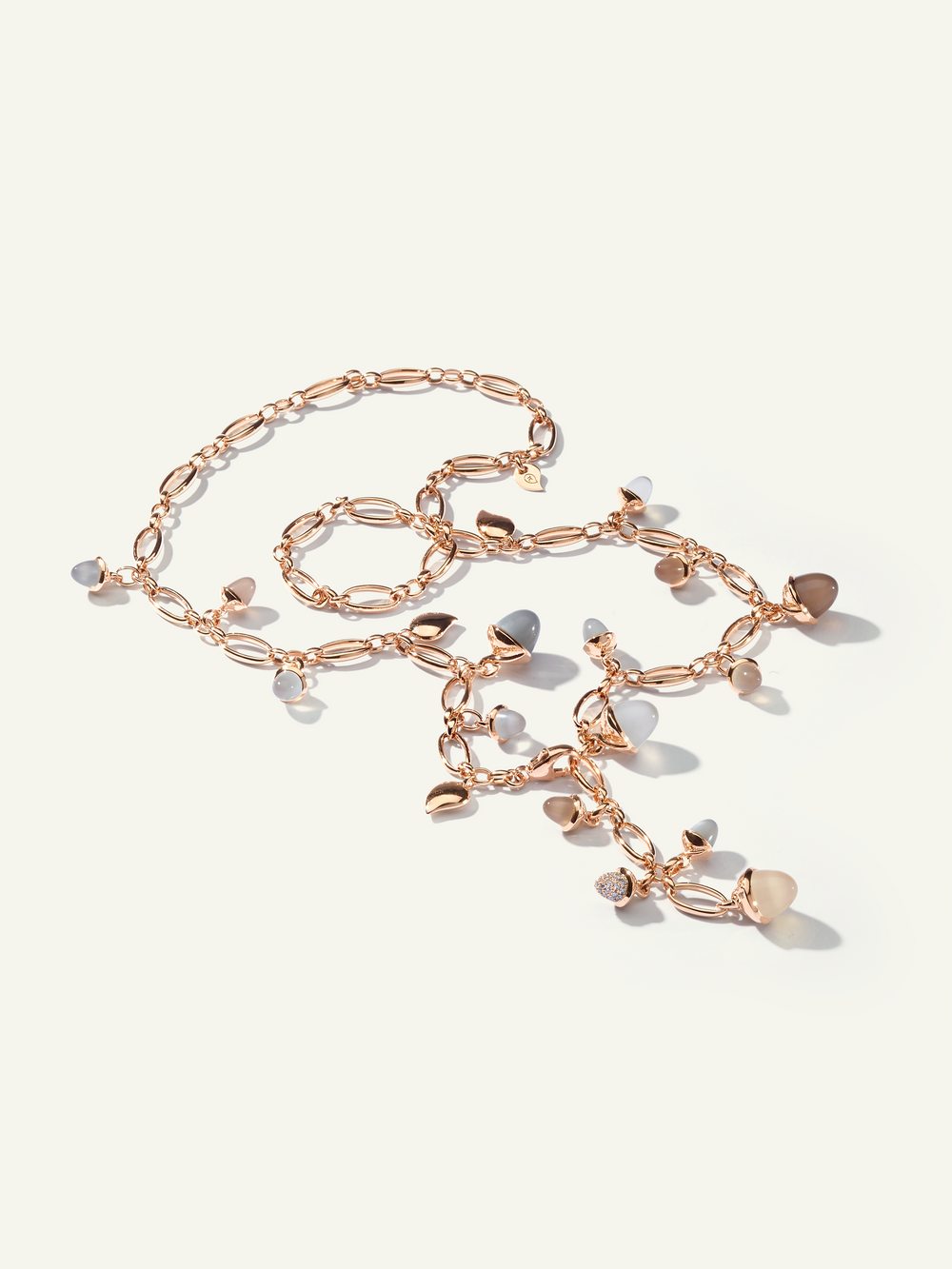 MIKADO Necklace, 56 cm in 'Cashmere' with Diamond Pavé