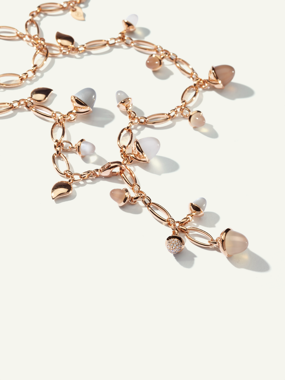 MIKADO Necklace, 56 cm in 'Cashmere' with Diamond Pavé