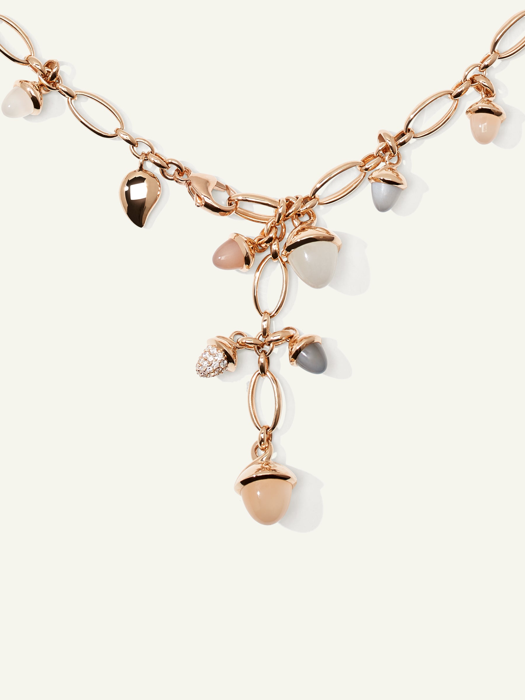 MIKADO Necklace, 56 cm in 'Cashmere' with Diamond Pavé