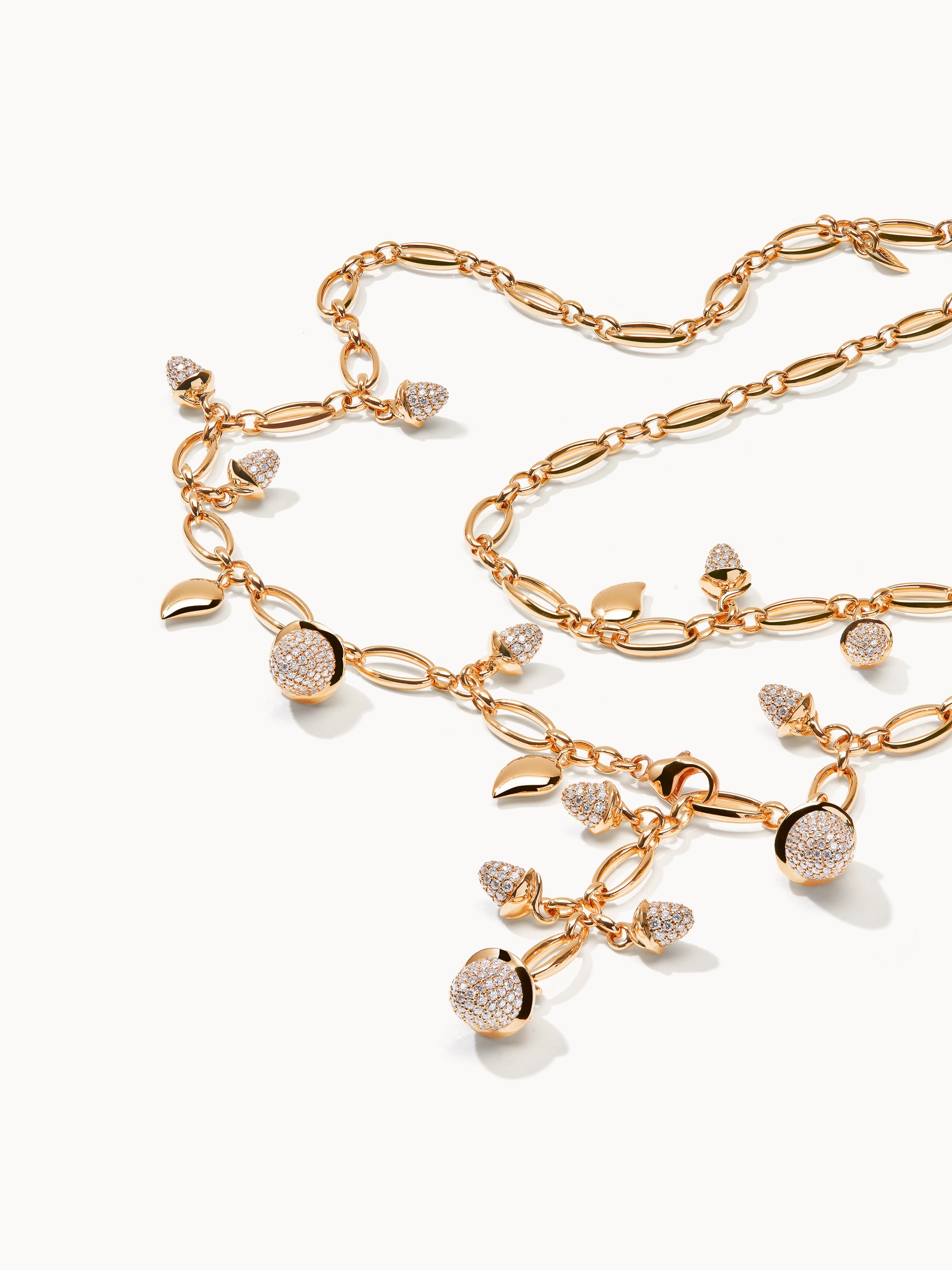 MIKADO Necklace, 56 cm with Diamond Pavé