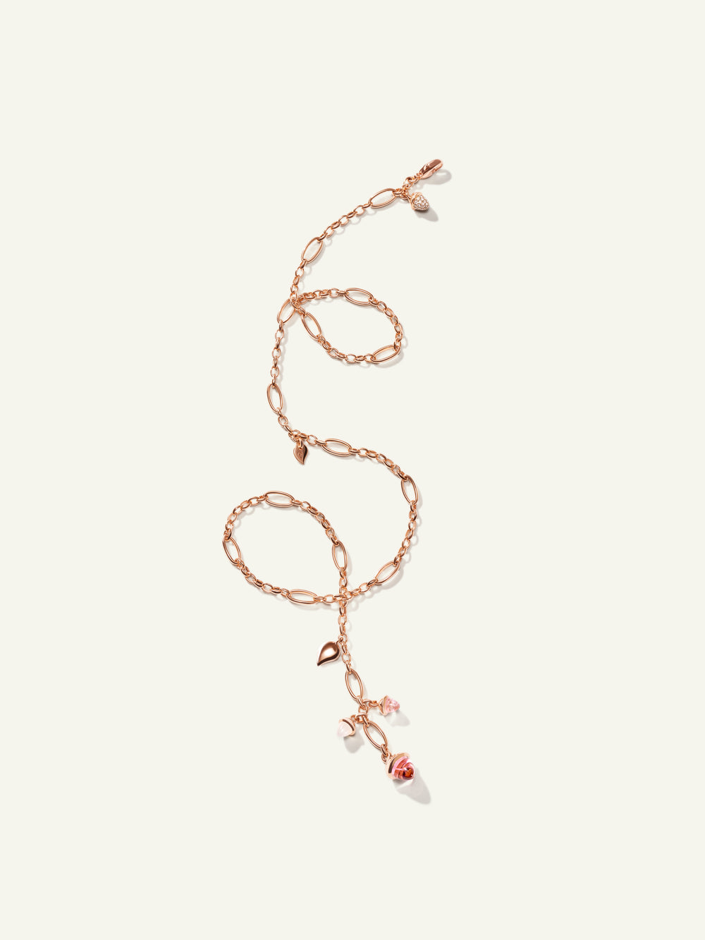 MIKADO Delicate Necklace, 51 cm in 'Blush' with Diamond Pavé