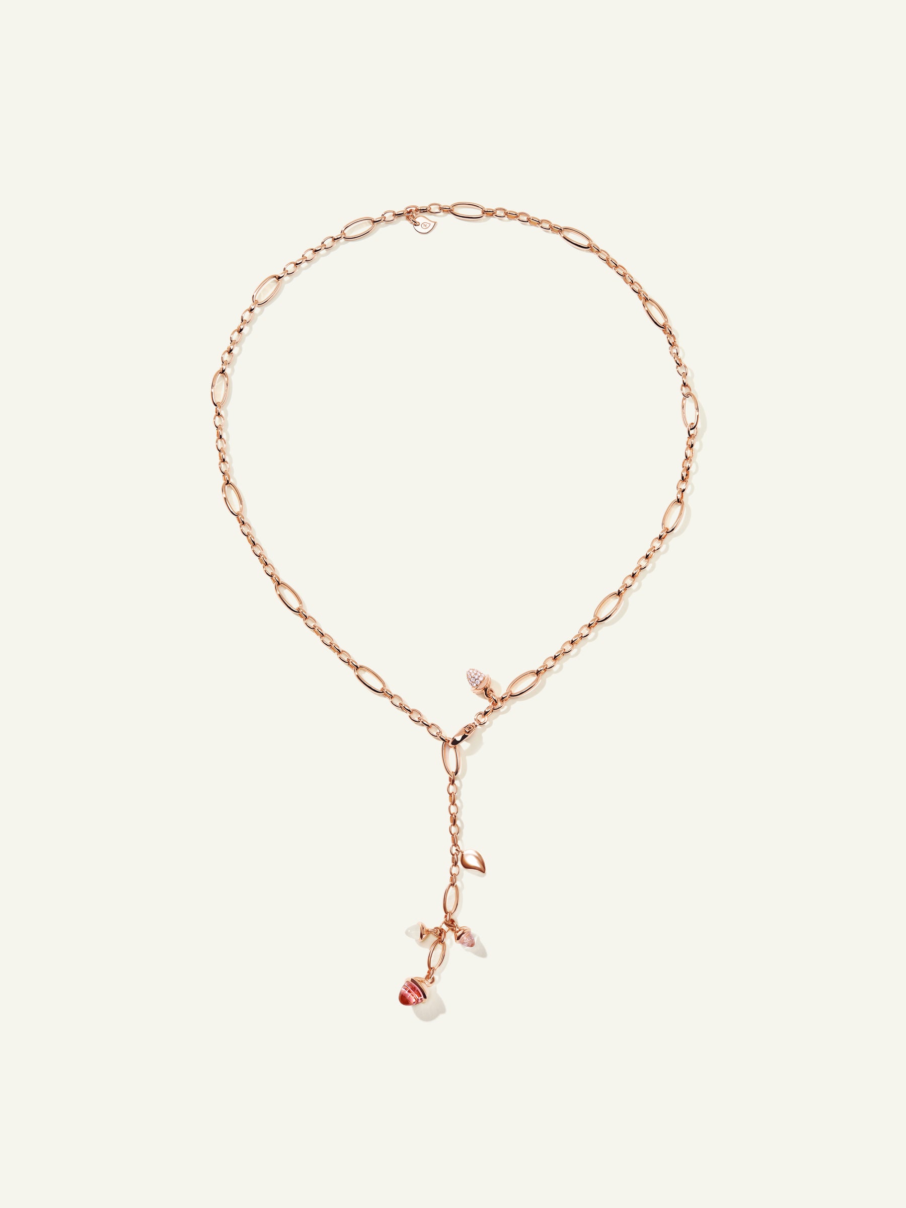 MIKADO Delicate Necklace, 51 cm in 'Blush' with Diamond Pavé