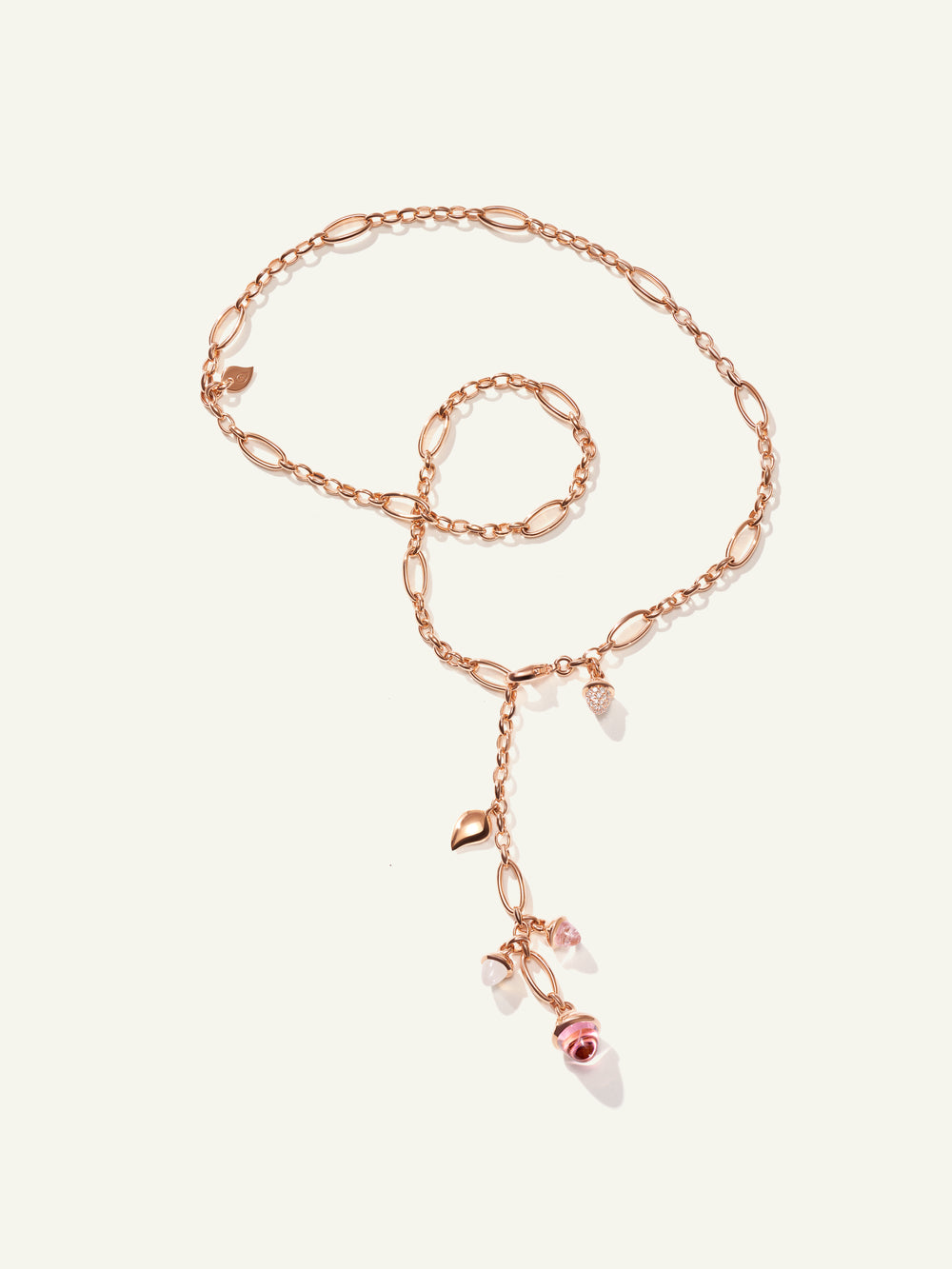 MIKADO Halskette, 51 cm in 'Blush' with Diamond Pavé