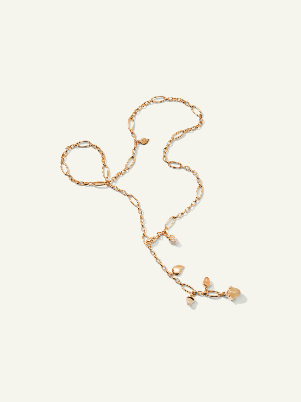 Necklace MIKADO Delicate 51 cm 'Camel' with Diamond Pavé mit Diamant Pavé