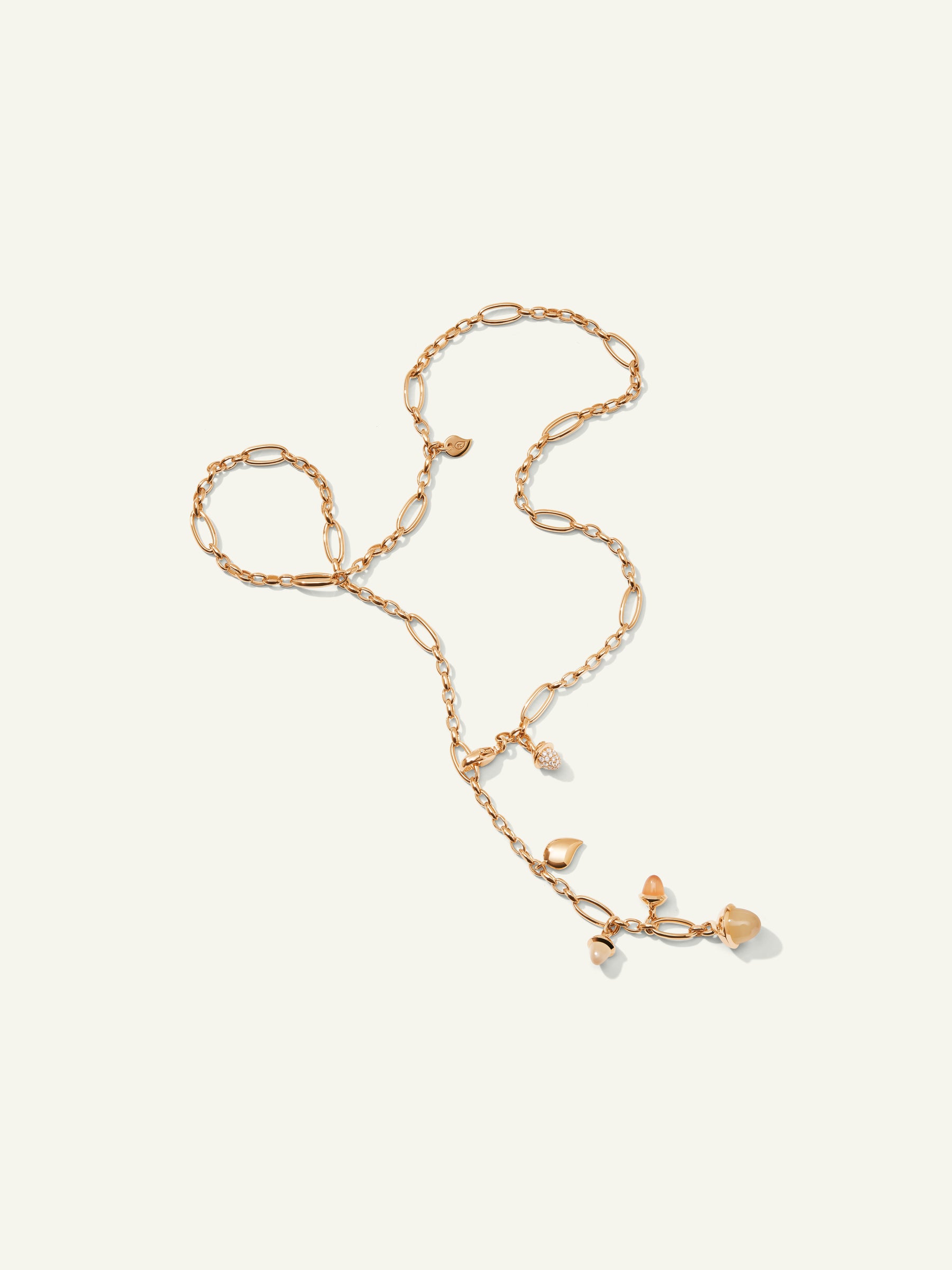 Necklace MIKADO Delicate 51 cm 'Camel' with Diamond Pavé with Diamond Pavé