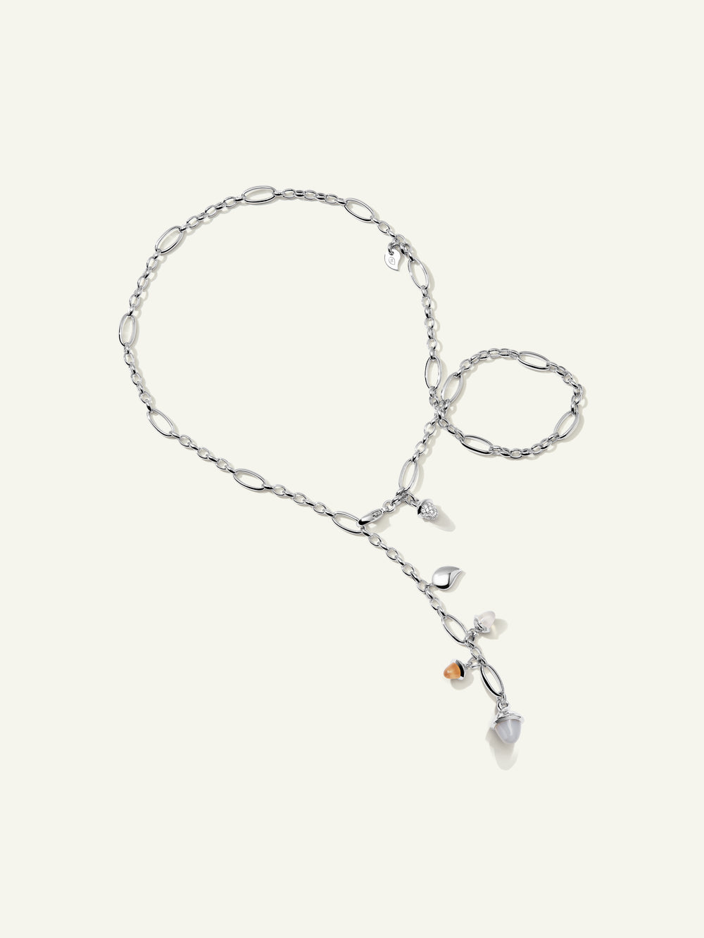 Necklace MIKADO Delicate 51 cm 'Cashmere' with Diamond Pavé Cashmere mit Diamant Pavé