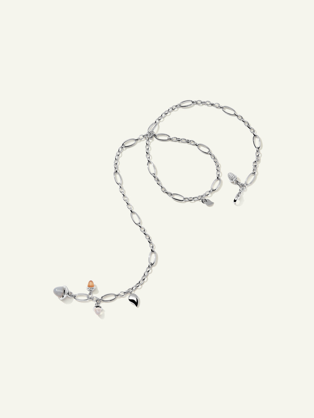 MIKADO Delicate Necklace, 51 cm in 'Cashmere' with Diamond Pavé