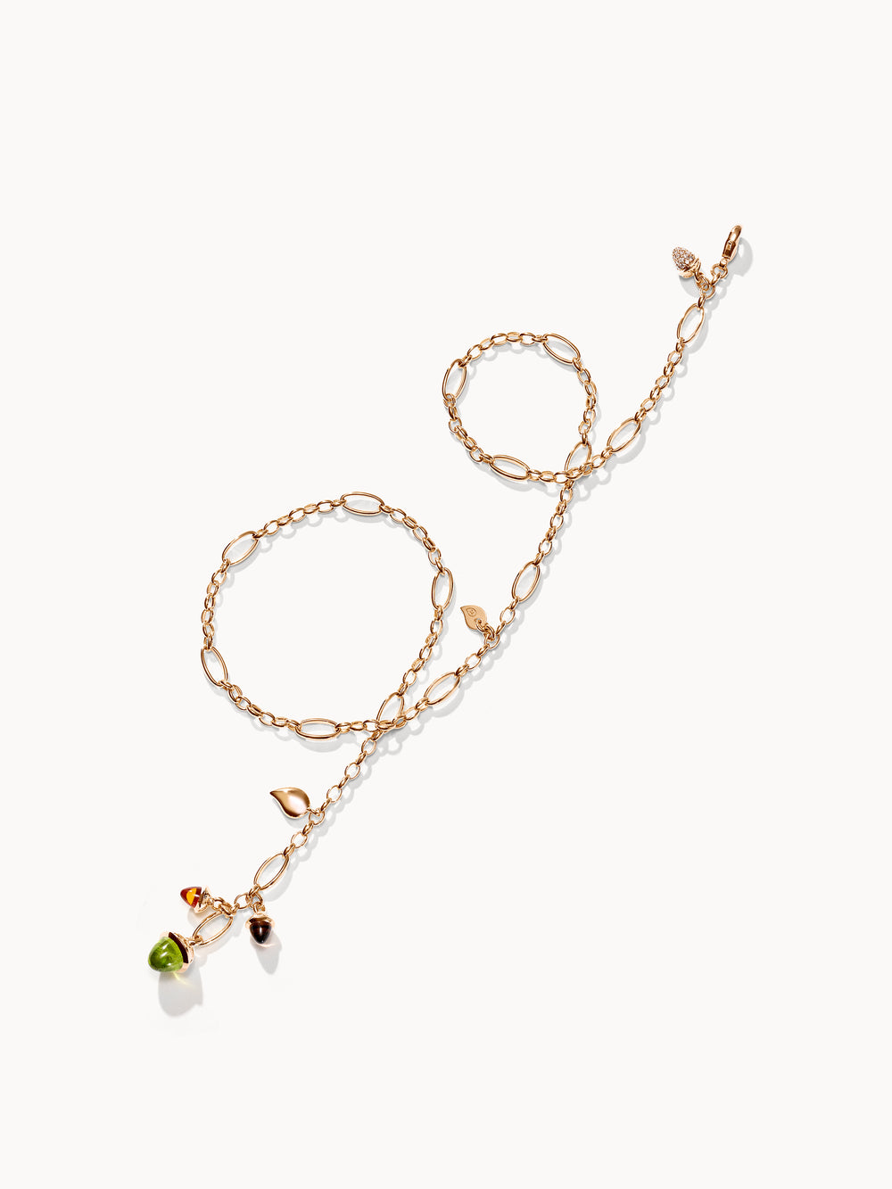 Necklace MIKADO Delicate 51 cm 'Indian Summer' with Champagne Diamond Pavé 'Indian Summer' mit Diamant Pavé