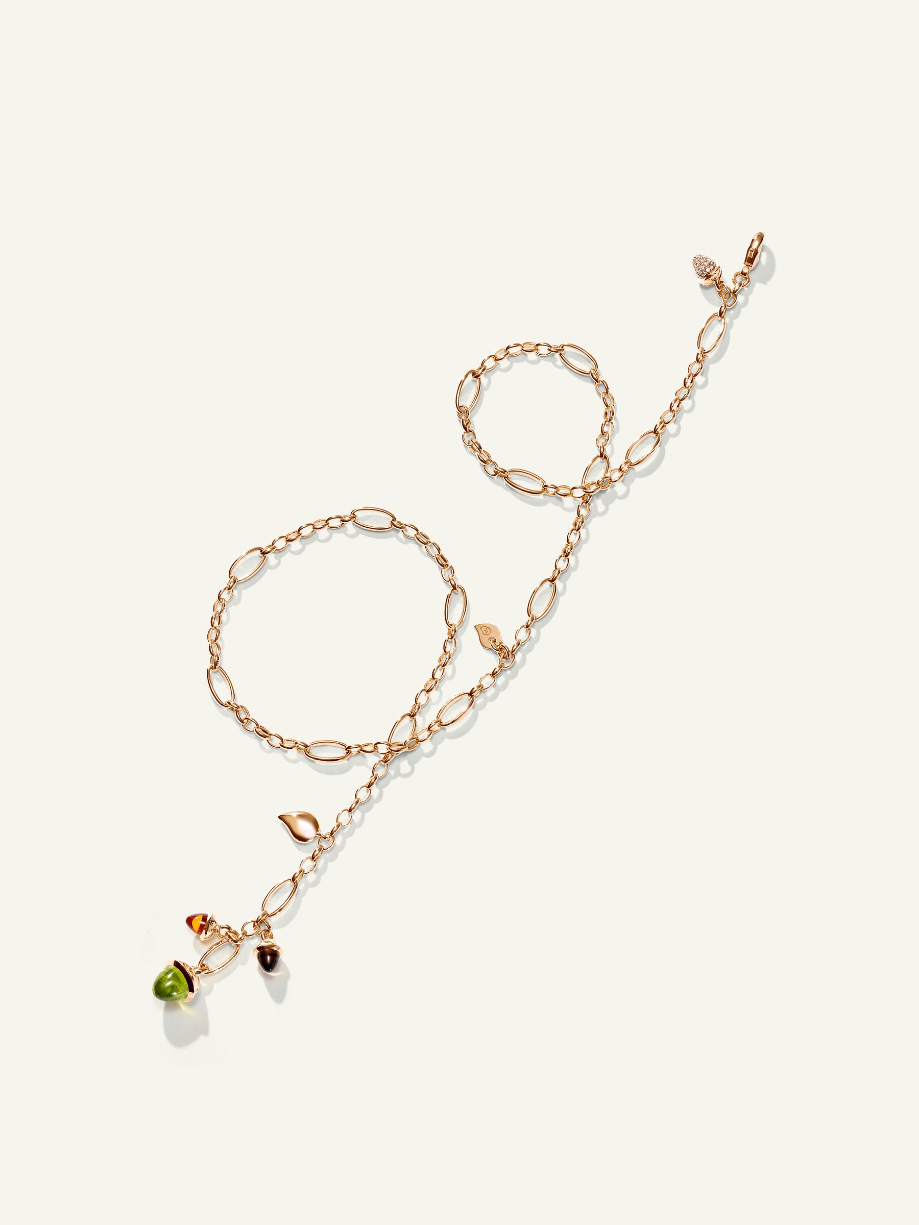 Necklace MIKADO Delicate 51 cm 'Indian Summer' with Champagne Diamond Pavé 'Indian Summer' with Diamond Pavé