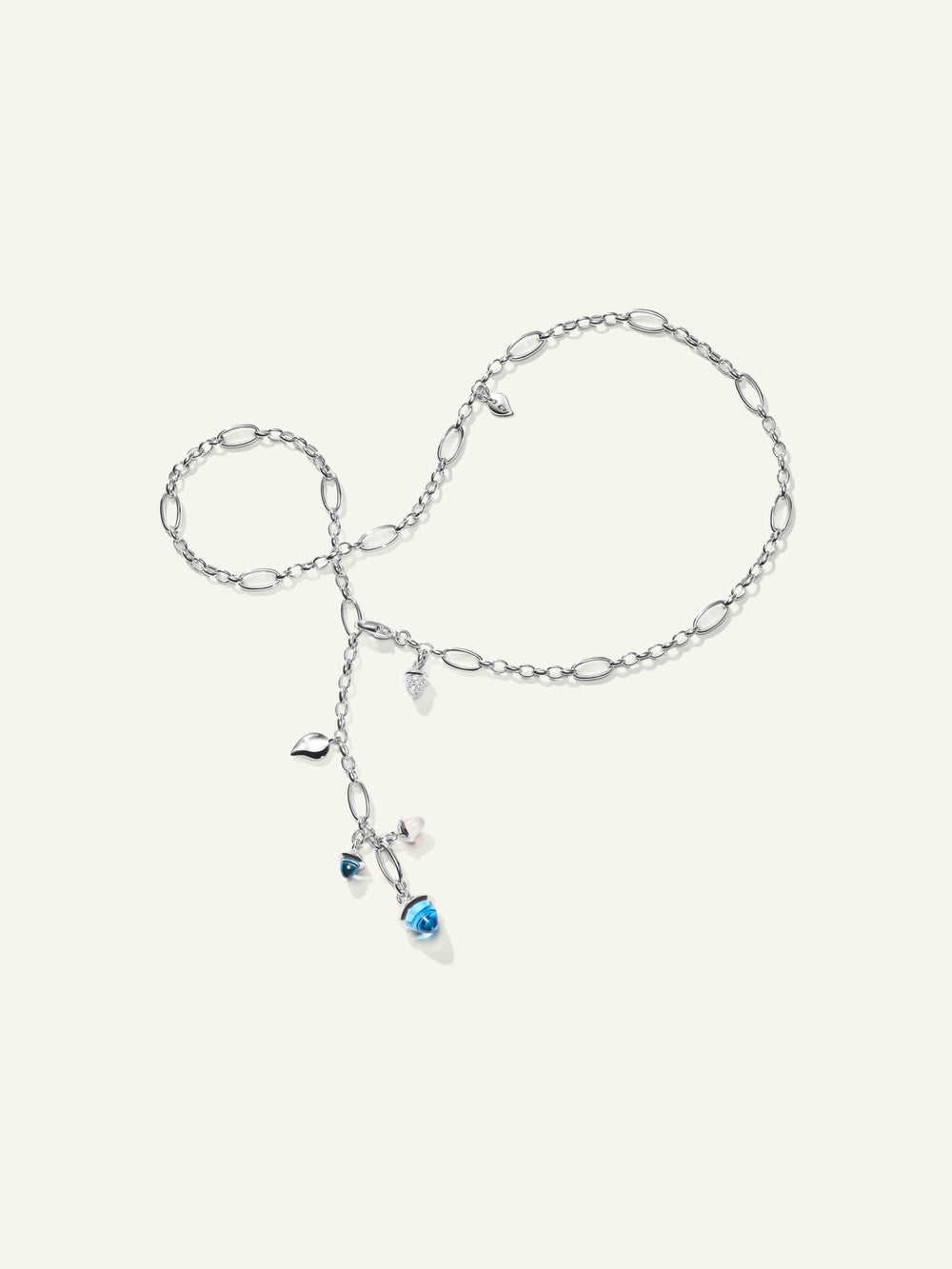 Necklace MIKADO Delicate 51 cm 'Ocean' with Diamond Pavé 'Ocean' mit Diamant Pavé