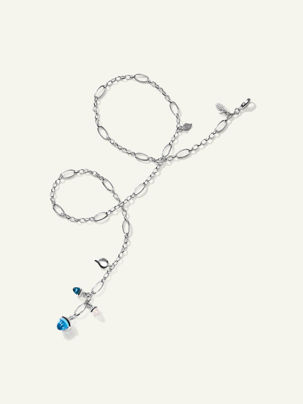 MIKADO Delicate Necklace, 51 cm in 'Ocean' with Diamond Pavé