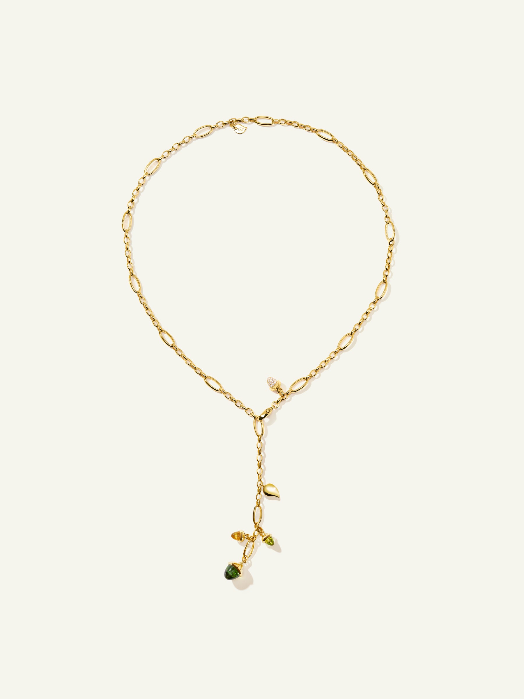MIKADO Delicate Necklace, 51 cm in 'Rainforest' with Diamond Pavé