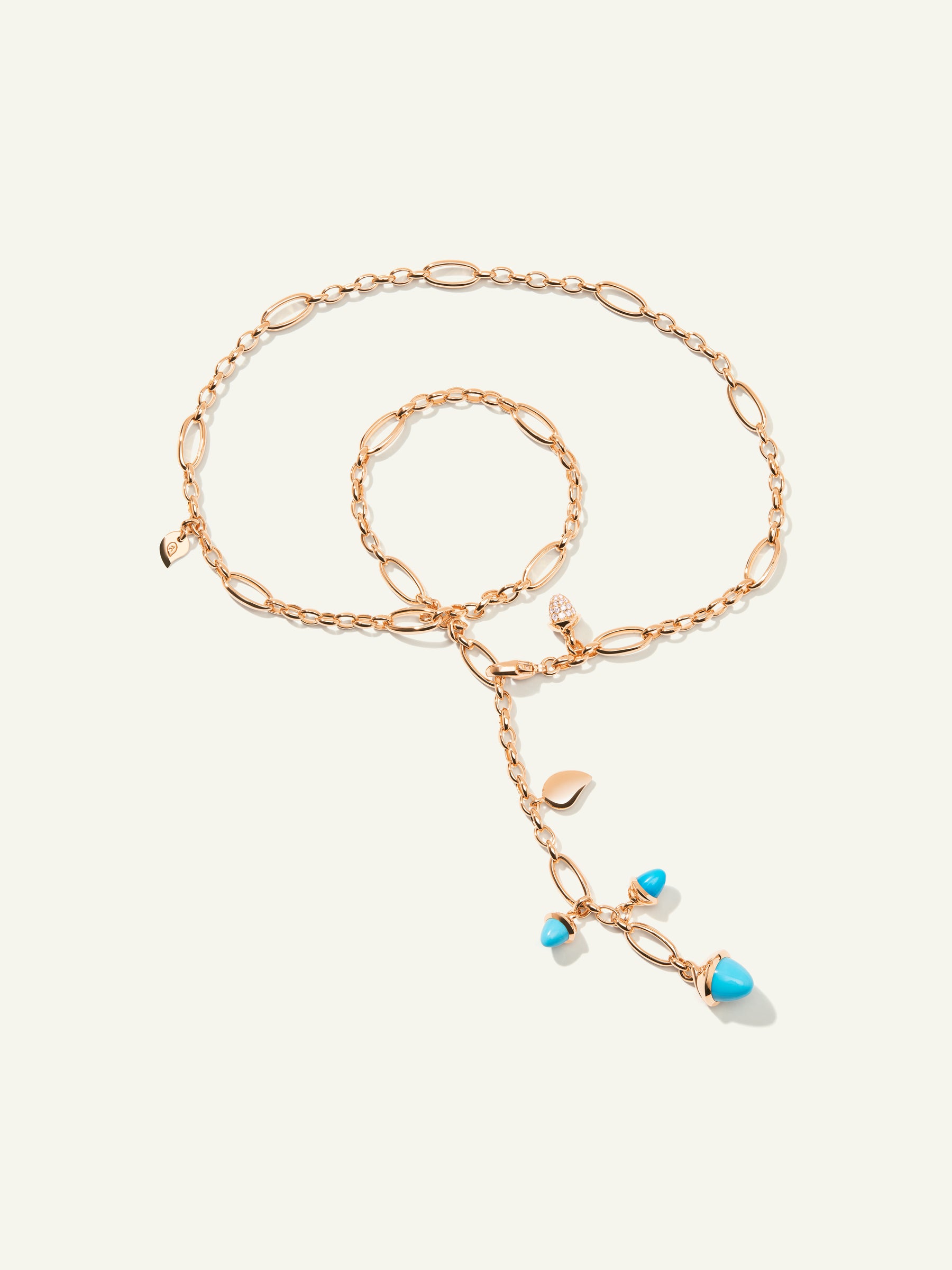 MIKADO Halskette, 51 cm in 'Turquoise' mit Diamond Pavé