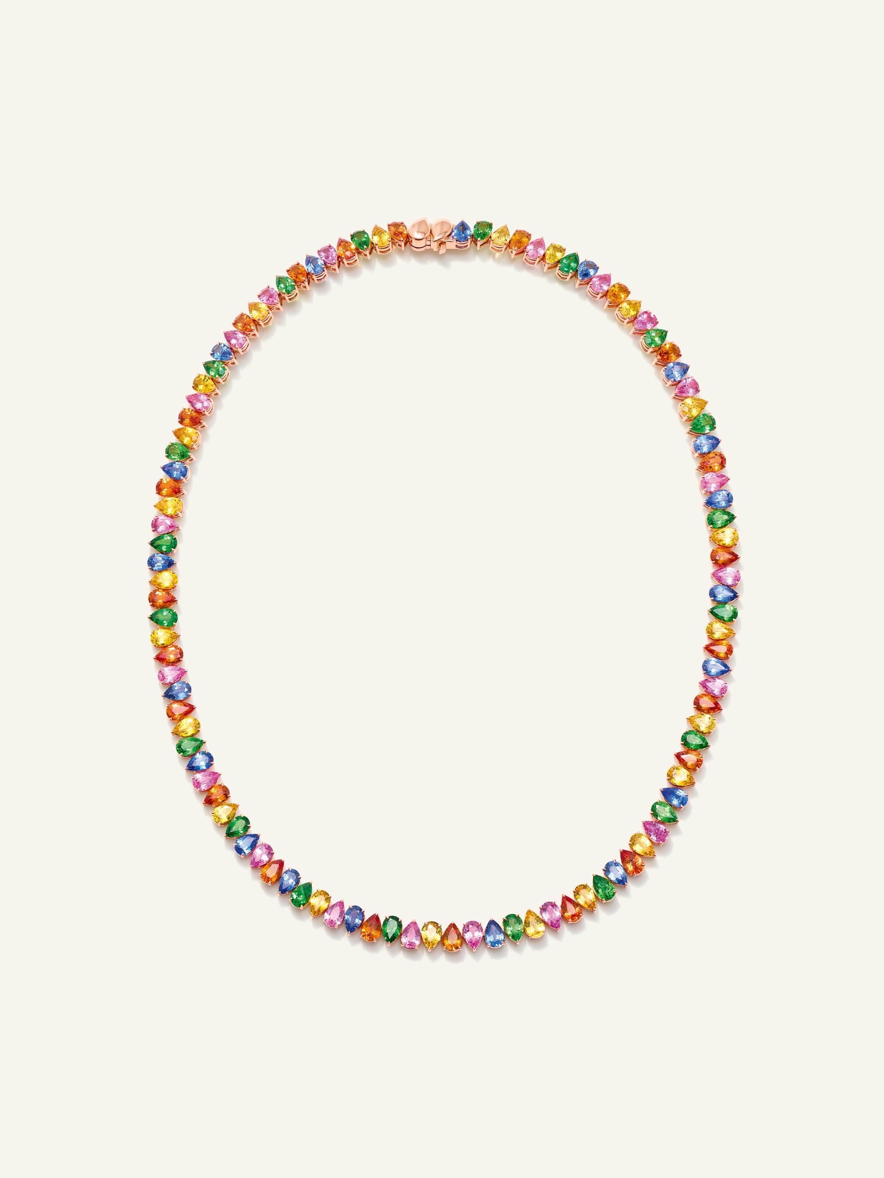 N-SIG-R-Can-rg | Necklace SIGNATURE Rivière pear shape 'Candy' Sapphires